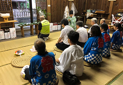 上野丘弥栄神社夏祭り神事参加（７月）